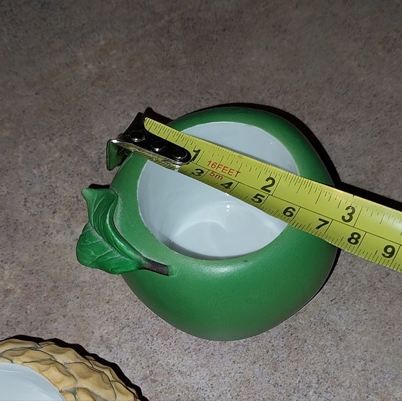 Party Light Ceramic Tealight candle holders peach, pineapple, cantaloupe & Apple - Picture 7 of 12